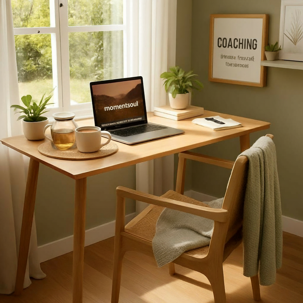 Add 'momentsoul' text on laptop screen